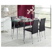 SOLAR Dining Table Clear with Solar 4 Chairs,