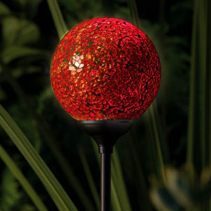 solar Garden Globe Colour Changing Light - andlsquo;Murano Sunset`
