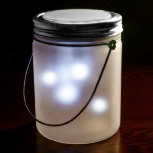 SOLAR Powered Lights Fairy Jar - White