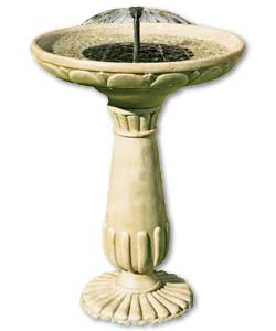 SOLAR Resin Birdbath With Water Fountain