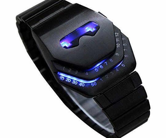 Mens Peculiar COOL Gadgets interesting amazing Snake Head Design Blue LED Watches with Stainless Steel Strap WTH8021