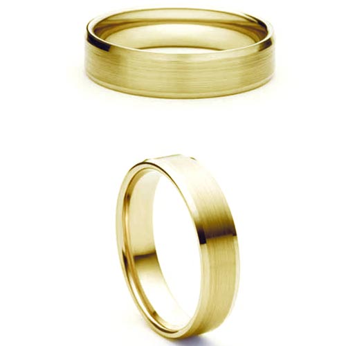 Soleil from Bianco 4mm Medium Flat Court Soleil Wedding Band Ring In 9 Ct Yellow Gold