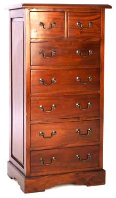 solid Mahogany 2 over 5 drawer Chest of Drawers