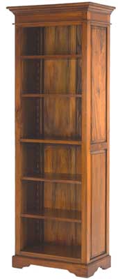 Mahogany 75in x 27in Tall Slim Bookcase