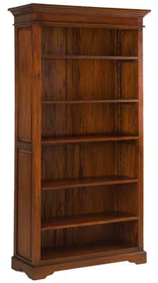 Mahogany 75in x 39.5in Tall Open Bookcase