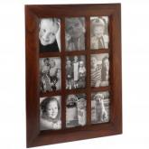 Wood 9-Aperture Photograph Frame