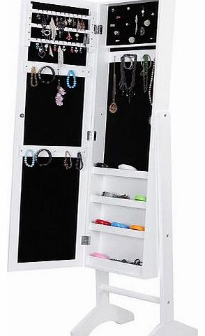Songmics 153cm Floor Standing Jewellery Box Cabinet With Mirror Organizer JBC77W
