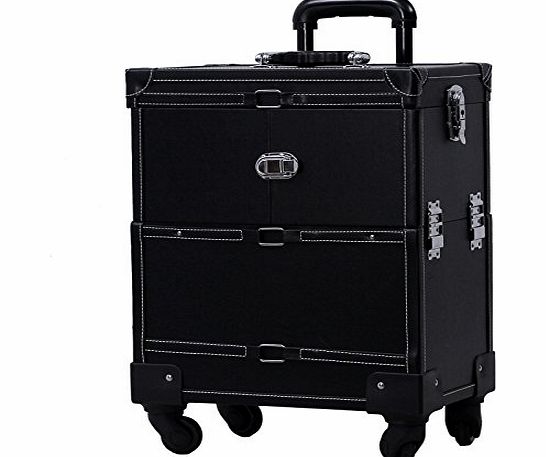 Songmics Trolley/Vanity Beauty Professional Stylish Multi- Functional Large Cosmetics Case Beauty Set Box Storage Case JHZ02H
