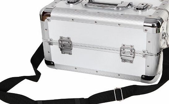 Songmics-Display Songmics White Aluminium Lockable Cosmetics and Make-up Beauty Carry Case Nail Tech Hair Salon Jewelry JBC228W