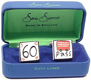 Sonia Spencer 60 Bus Pass Cufflinks
