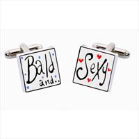 Sonia Spencer Bald And Sexy Bone China Cufflinks by