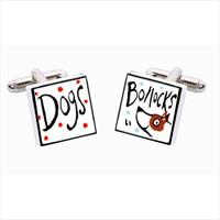 Sonia Spencer Dogs Bollocks Bone China Cufflinks by