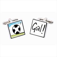 Football Goal Bone China Cufflinks by