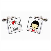 I Love My Dad (AG) Bone China Cufflinks by