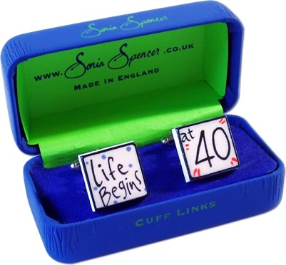 sonia Spencer Life Begins At 40 Cufflinks