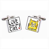 Love From The Cat Bone China Cufflinks by