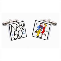 Sonia Spencer Nifty 50 Bone China Cufflinks by