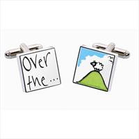 Over The Hill Bone China Cufflinks by
