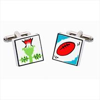 Sonia Spencer Scottish Rugby Bone China Cufflinks by