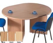 Sonix Boardroom Table Double D-End with Arrow Legs W1600xD1200xH730mm Beech