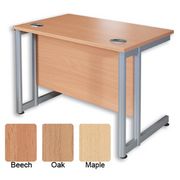 Sonix S3 1000 Cantilever Desk Return with Silver Frame W1000xD600xH730mm Beech