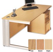 S3 800 Cantilever Desk Rectangular with Silver Frame W800xD800xH730mm Maple