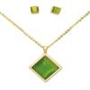 green set: 16and#39; necklace - Lime bevelled stone