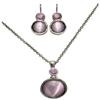 Sonoma lilac mauve set: 16and#39; necklace - Lilac diamante and Mauve stone