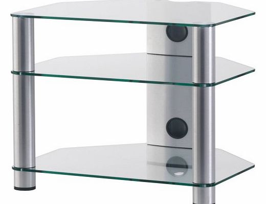 Sonorous Roxy RX2140 Clear Glass and Silver Aluminium Hi-Fi Separates Rack