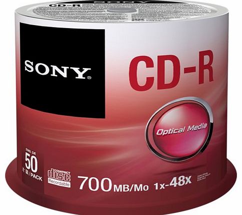 Sony 50CDQ80SP 700MB 48x Spindle CD-R Discs (Pack of 50)