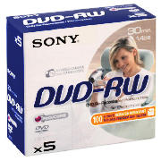 SONY 8cm DVD-RW 5 Pack Jewel Case