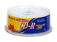 Sony Corporation CD-R Media 40x 80Min 700MB 30 pack Spindle