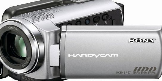 Sony DCRSR57E Handycam Camcorder With Built-in 80GB Hard Disc Drive - Silver (61hrs)