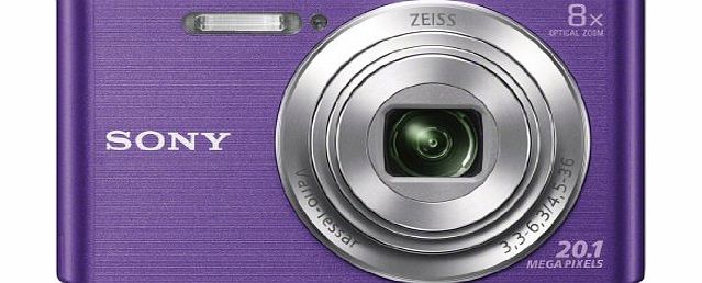 Sony DSCW830 Digital Compact Camera - Purple (20.1MP, 8x Optical Zoom) 2.7 Inch LCD