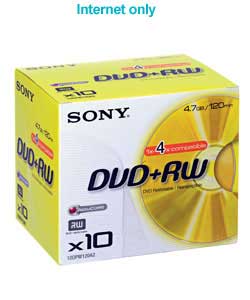 DVD RW Jewel Case 10 Pack