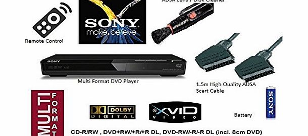Sony DVP-SR170 Compact DVD Player - Multi Format (MP3 / JPEG / MPEG-4 / ASP / Xvid Playback with ``Video DAC`` / CD-R/RW / DVD RW/ R/ R DL / DVD-RW/-R/-R DL (incl. 8cm DVD) / WMA / AAC / Linear PCM)   R