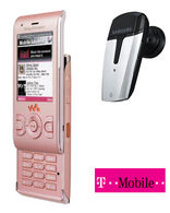 W595 Pink- T-Mobile + FREE Bluetooth Headset T-Mobile Pay as you Go Talk and Text