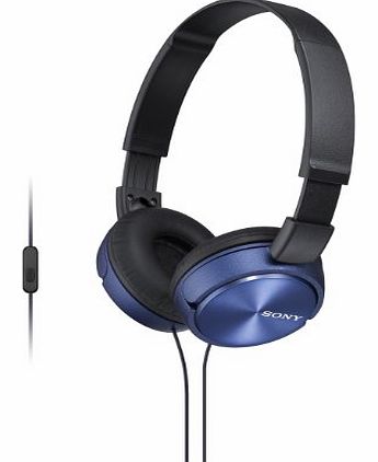 Foldable Headphones with Smartphone Mic and Control - Metallic Blue