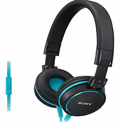 Sony MDR-ZX610APL Noise Isolating Headphones with Smartphone Control, Mic, Cord - Blue
