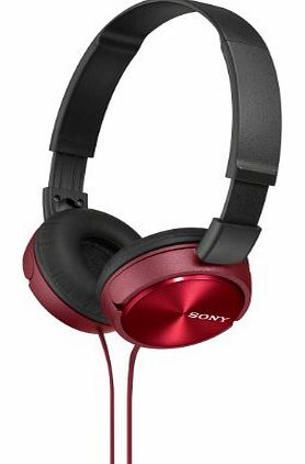 Sony MDRZX310 Foldable Headphones - Metallic Red