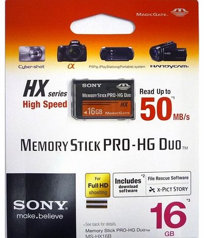 Memory Stick PRO-HG Duo HX Memory Card - 16GB - High Speed 50MB/s