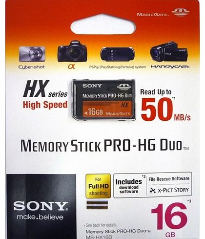 Sony Memory Stick PRO-HG Duo HX Memory Card - 16GB - High Speed 50MB/s