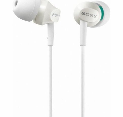 Sony Mid-Range In-Ear Headphones with Deep Bass for iPod, iPhone, MP3 and Smartphone - White