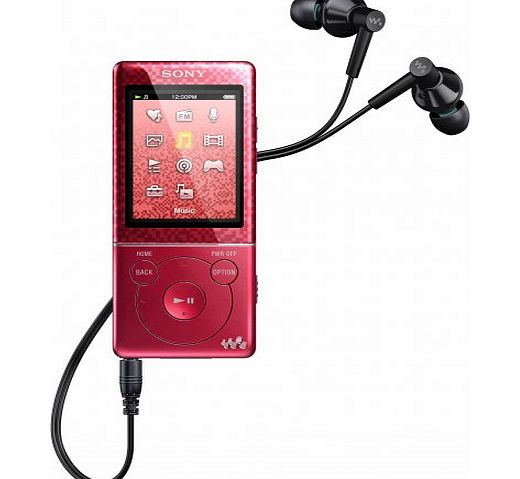 Sony NWZE474 8GB MP3 Walkman Player - Red