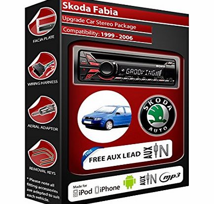 Sony Skoda Fabia car stereo Sony CD player with AUX in plays iPod iPhone Android