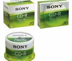 Sony  50CDQ80NSPMD CD-R Spindle 50pk 80 min 700MB 48x