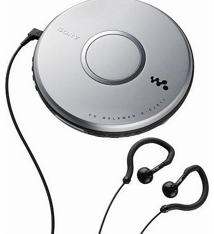 Walkman Skip-Free Portable CD Player with Clip Style Earbud Headphones, LCD Display, Digital Mega Bass Sound, Automatic Volume Limiter System & CD-R/RW Playback - Silver ** Batteries Included
