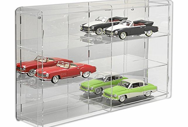 1/18 Model Car Display Case with mirrored back-panel