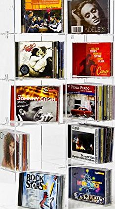 SORA Acrylic CD Rack 33.5 x 75 cm with transparent back-panel