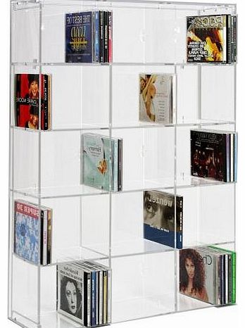 Acrylic CD Rack with transparent back-panel